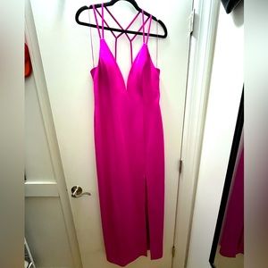 Strappy, sexy, party gown! Hot pink stunner dress to dance the night away